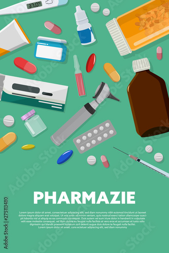 Pharmazie Poster grün Medikamente