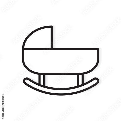 baby cradle bed icon- vector illustration