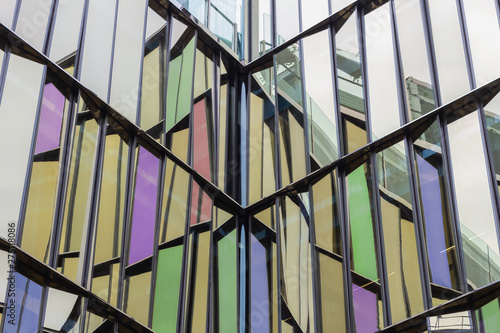 architecture mirrored color wall  background