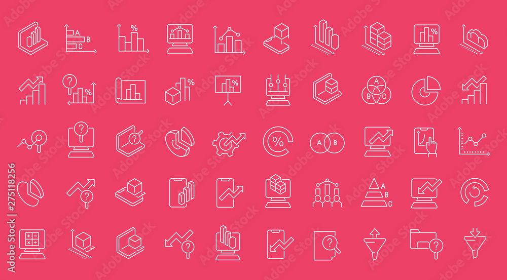 Set of Line Icons of Web Analytics Set of Line Icons of Web Analytics