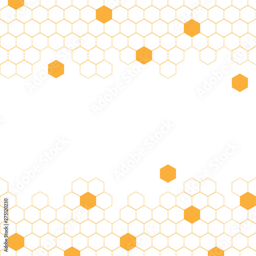 Yellow hexagon hive honeycomb abstract vector background illustration.
