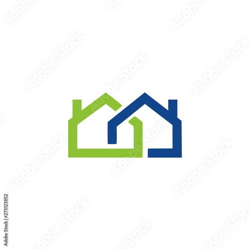 simple flat fancy house real estate vector logo design