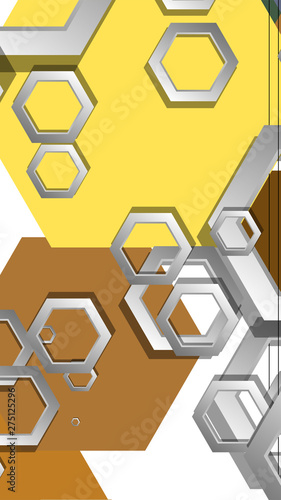 Abstract geometric background with hexagon, middle ages color composition. Vector illustration