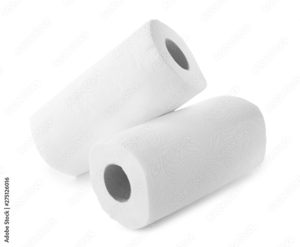 Rolls of paper towels on white background Rolls of paper towels on white background