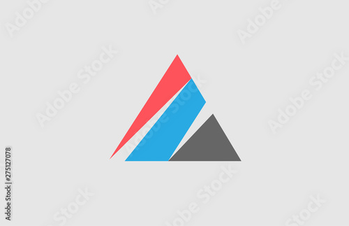 Free Download red grey blue A alphabet letter logo icon design sign - GFXLoad