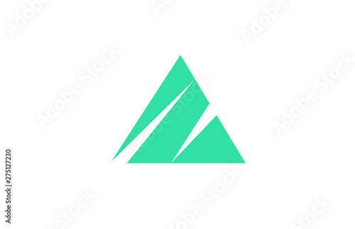 green A alphabet letter logo icon design sign