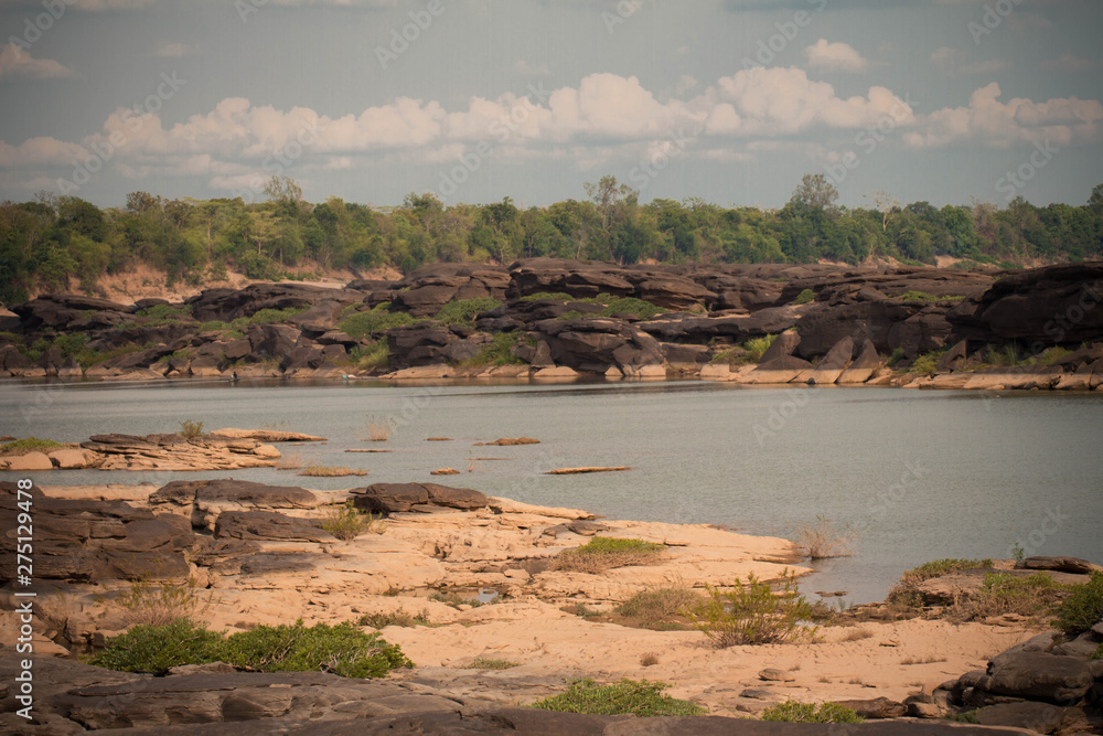 Beautiful amazing of rocks, Natural of rock canyon in mekhong river , Hat Chom Dao, Ubon Ratchathani province, North east Thailand Beautiful amazing of rocks, Natural of rock canyon in mekhong river , Hat Chom Dao, Ubon Ratchathani province, North east Thailand