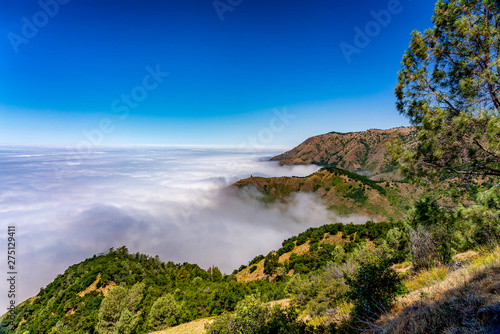 Fog Along Coastal Range of Mountains along Ocean