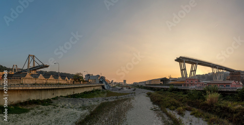 morandi collapsed bridge in genoa photo