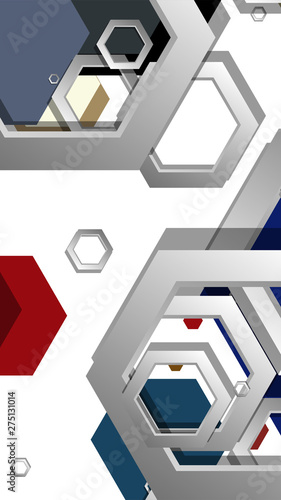 Abstract geometric background with hexagon, middle ages color composition. Vector illustration