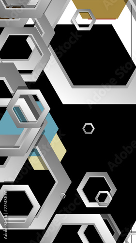 Abstract geometric background with hexagon, middle ages color composition. Vector illustration