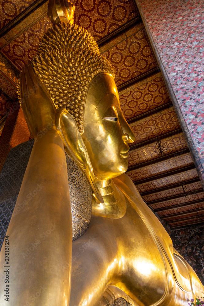 Reclining Buddha  in Wat Pho, Bangkok, Thailand