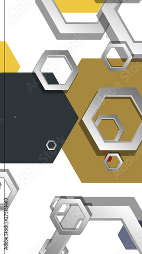 Abstract geometric background with hexagon, middle ages color composition. Vector illustration