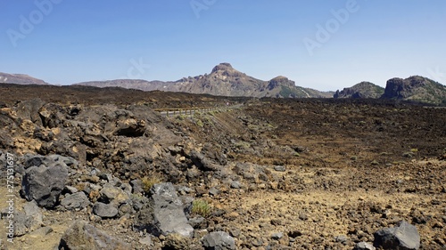 rough volcanic landscpae on teide volcano
