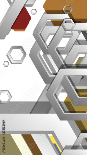 Abstract geometric background with hexagon, middle ages color composition. Vector illustration