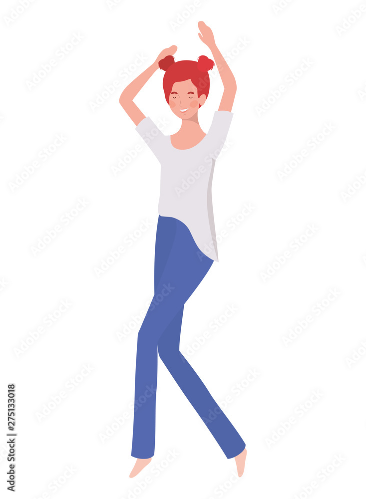 young woman with sleeping pose character young woman with sleeping pose character