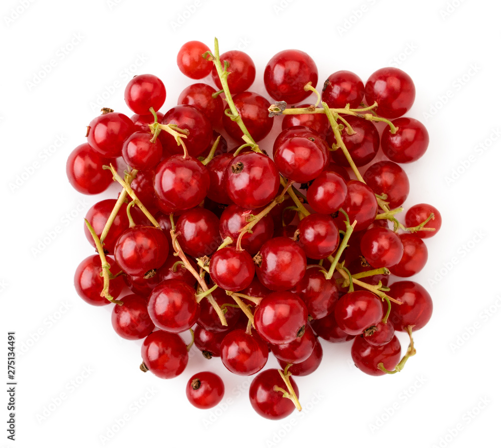 Heap of red currants on a white. The view of the top. Heap of red currants on a white. The view of the top.