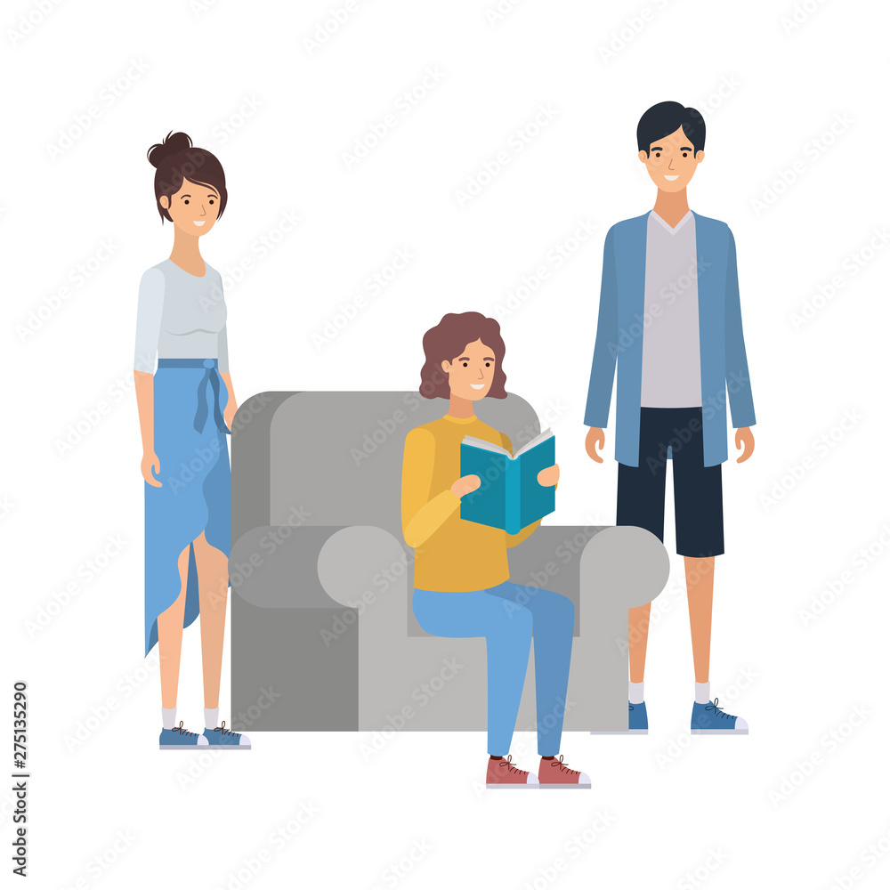 group of people sitting on chair with book in hands group of people sitting on chair with book in hands