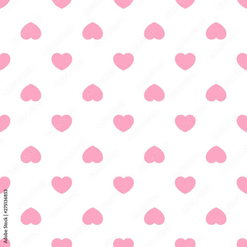 Cute pink hearts romantic seamless patttern. Texture for wallpapers, fabric, wrap, web page backgrounds, vector illustration