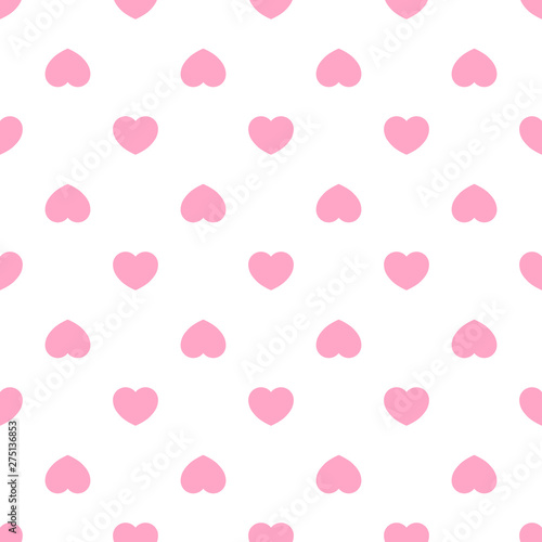 Cute pink hearts romantic seamless patttern. Texture for wallpapers, fabric, wrap, web page backgrounds, vector illustration