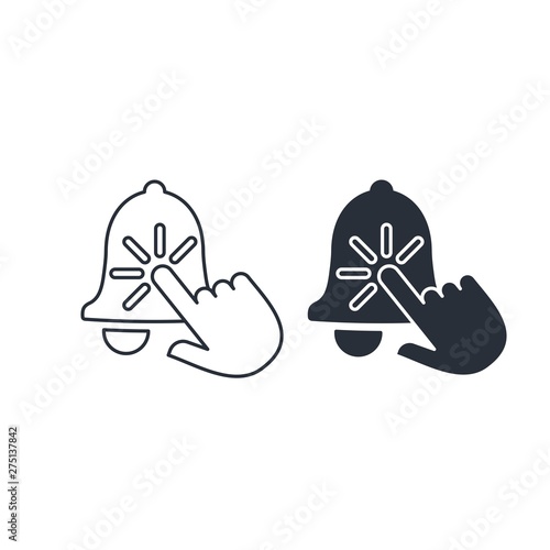 Bell. Arm  . Set of vector icons. White background.