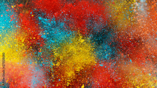 Explosion of colored powder.