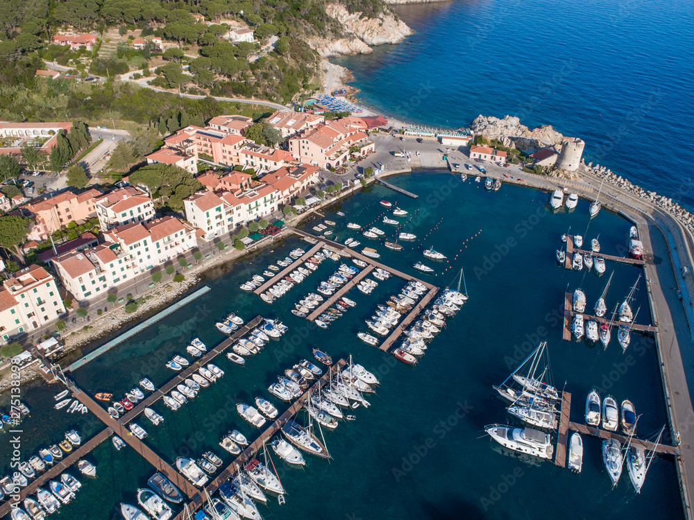 Little port view from above.  Holidays in Tuscany, Italy