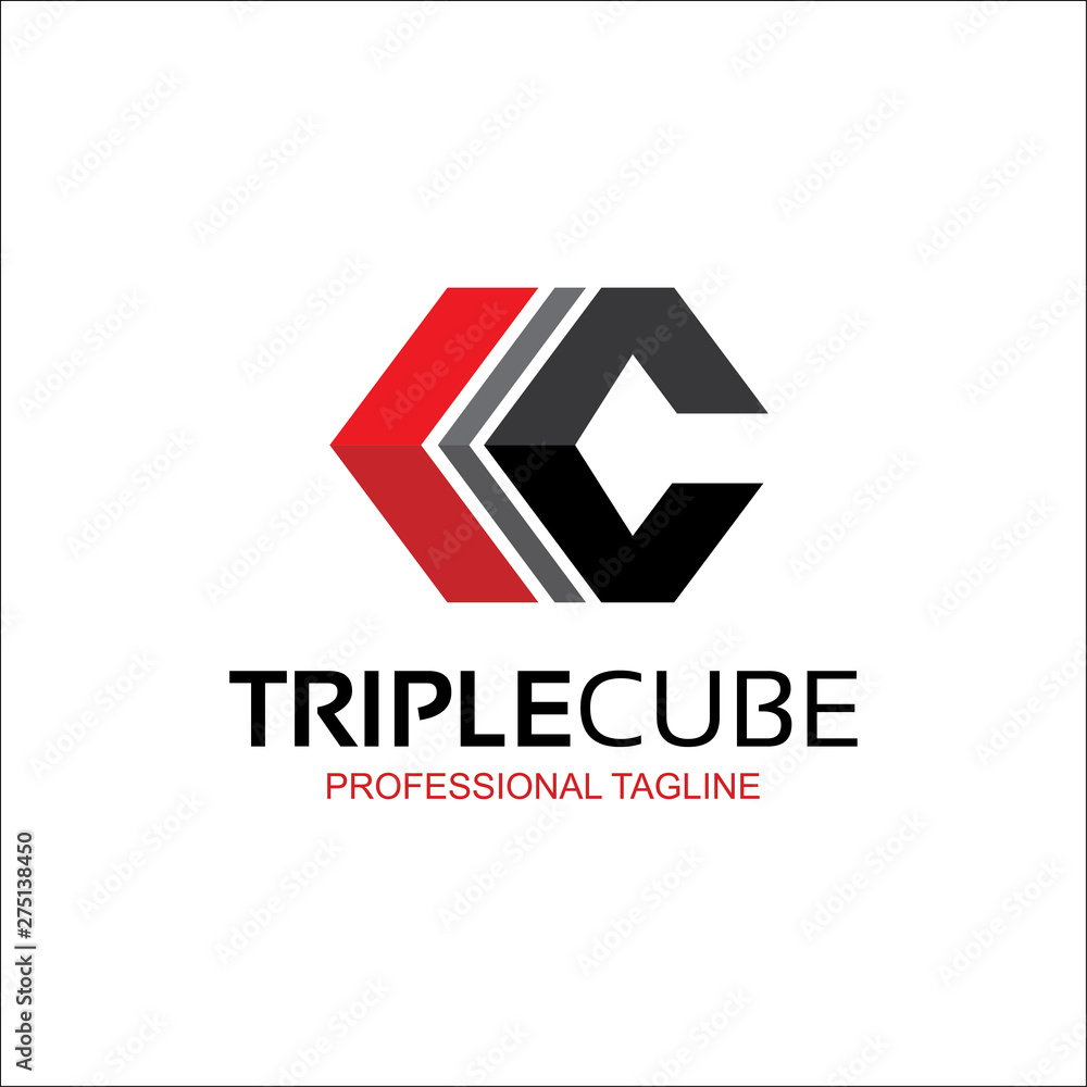Triple Cube, Abstract C Letter Logo. Triple Cube, Abstract C Letter Logo.