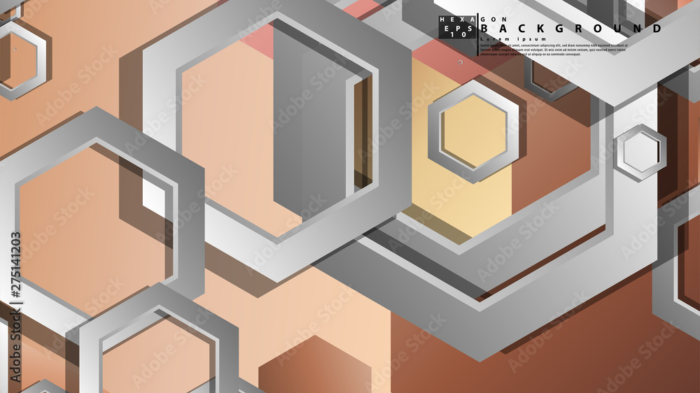 Naklejka premium Abstract geometric background with hexagons skin color composition. Vector illustration