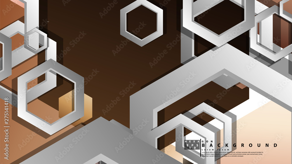 Abstract geometric background with hexagons skin color composition. Vector illustration