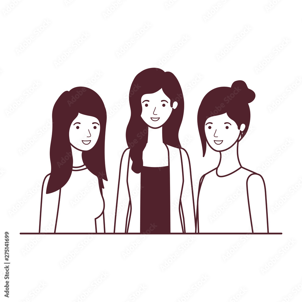 silhouette of women in white background silhouette of women in white background