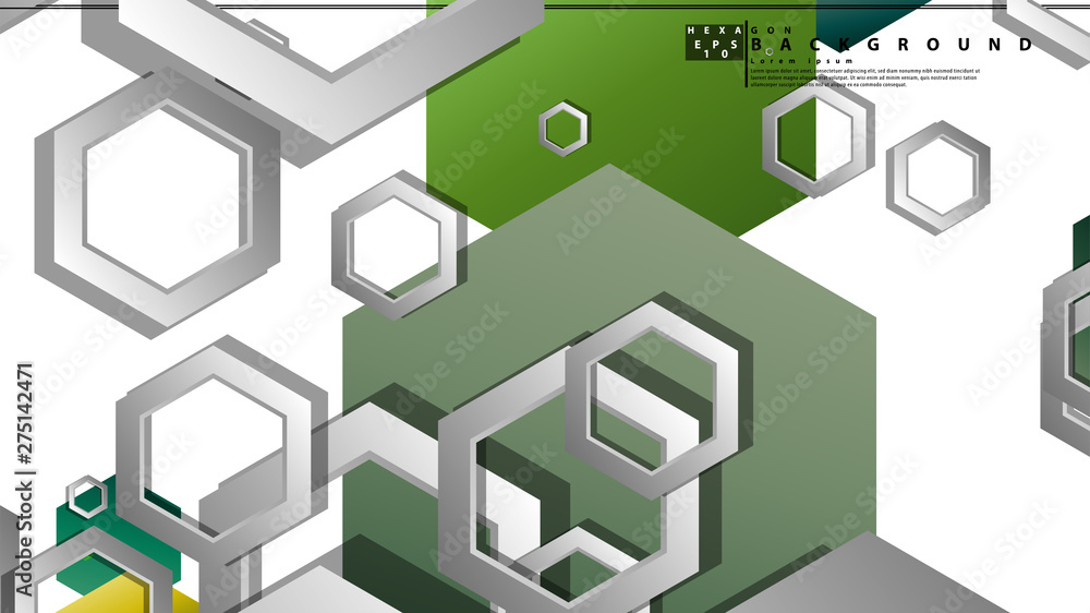 Abstract geometric background with hexagons, foliage color composition. Vector illustration Abstract geometric background with hexagons, foliage color composition. Vector illustration