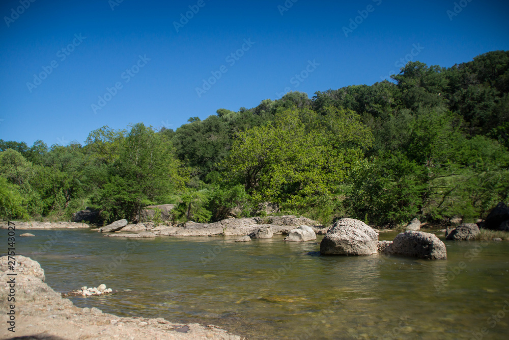 Pedernales river in Pedernales Falls State Park, Texas hill country, USA Pedernales river in Pedernales Falls State Park, Texas hill country, USA
