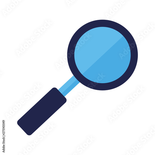 magnifying glass searching on white background