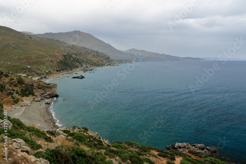 View around River and palm forest at Preveli, southern Crete , Greece