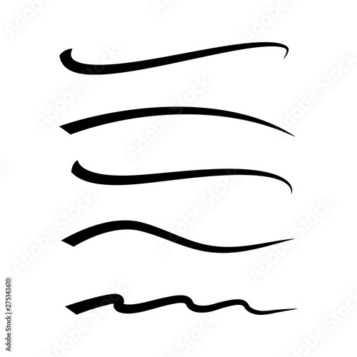 hand lettering lines, signature lines vector