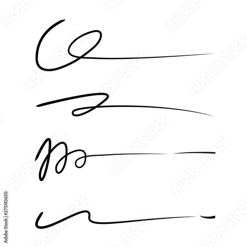 hand lettering lines, signature lines vector