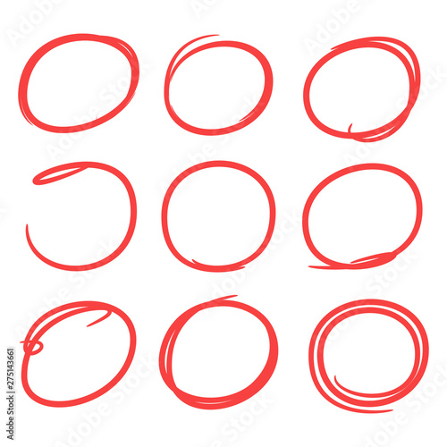red doodle and hand drawn circle marker for emphasis text