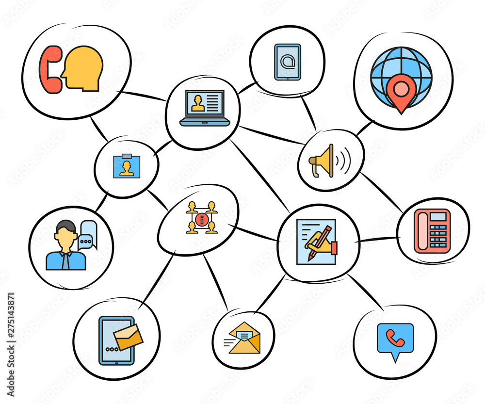 contact and communication concept network contact and communication concept network