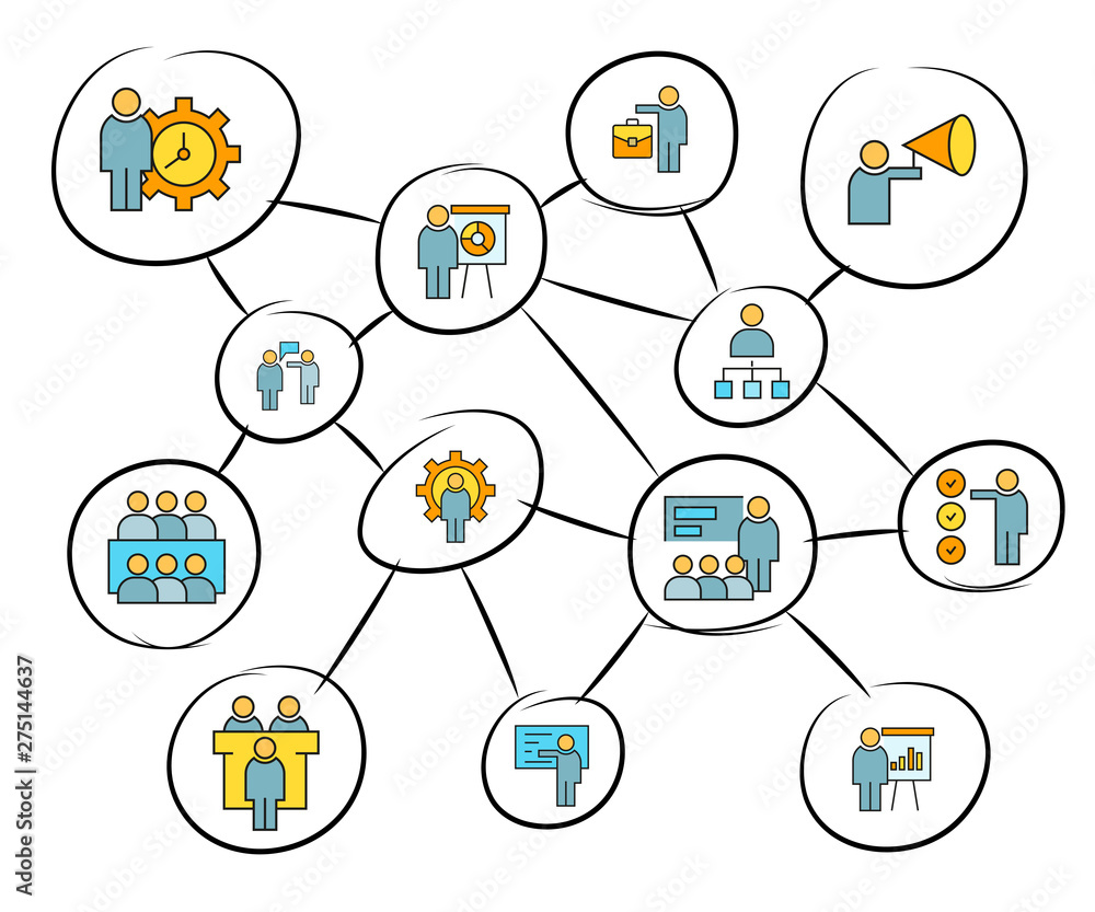 business management concept network diagram, mind mapping infographics business management concept network diagram, mind mapping infographics