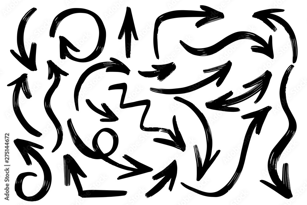 Big set of hand drawn arrows. Big set of hand drawn arrows.