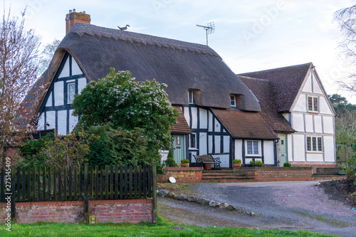 Traditional cottage houses with the straw roof Aspley Guise, Milton Keynes photo