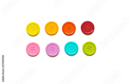 Various sewing buttons isolated on white background