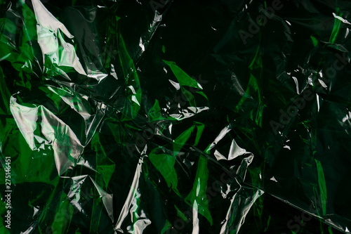 Billede på lærred green cellophane paper background texture