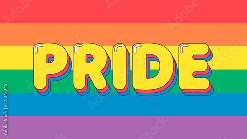 LGBTQ+ pride flag illustration. Rainbow colored gay pride symbol