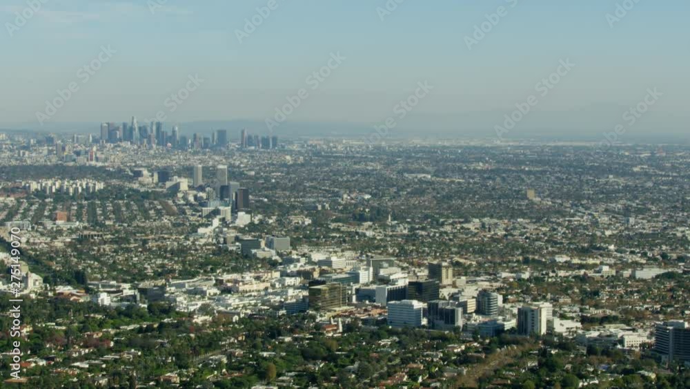 Aerial view Los Angeles cityscape from Beverly Hills Aerial view Los Angeles cityscape from Beverly Hills