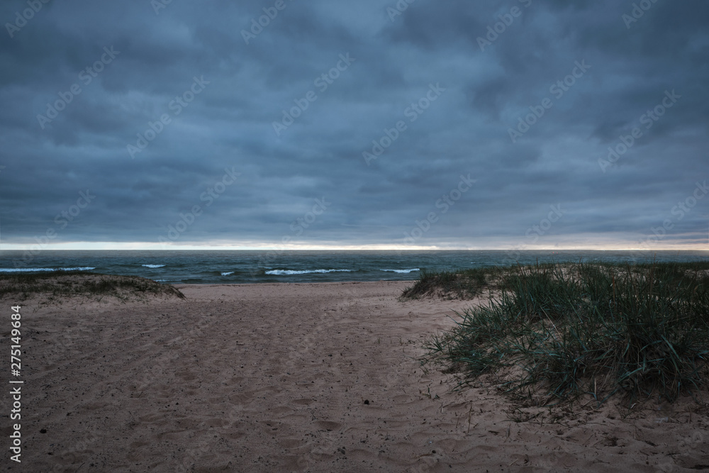 custom made wallpaper toronto digitaldark clouds from storms over the beach with grass hills