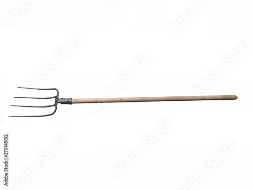  The photo of hayfork isolated on white background.