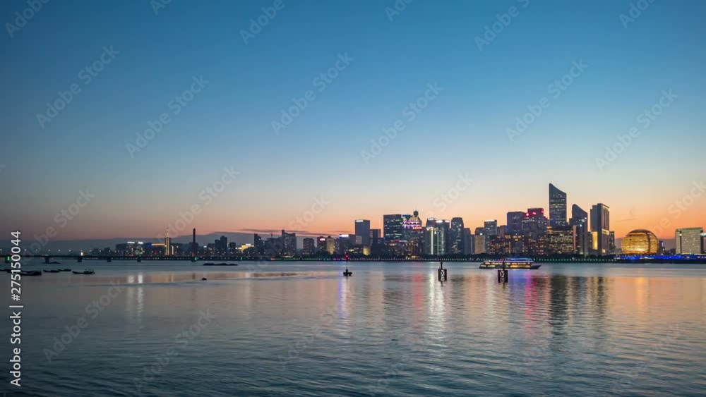timelapse of city skyline in hangzhou china timelapse of city skyline in hangzhou china