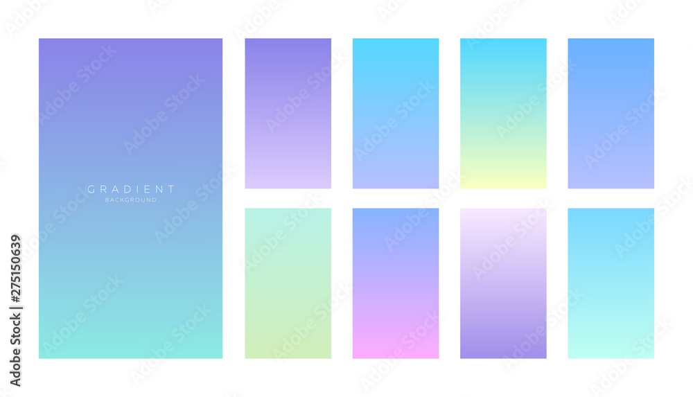 Gradients collection. Smartphone screens with soft colors.